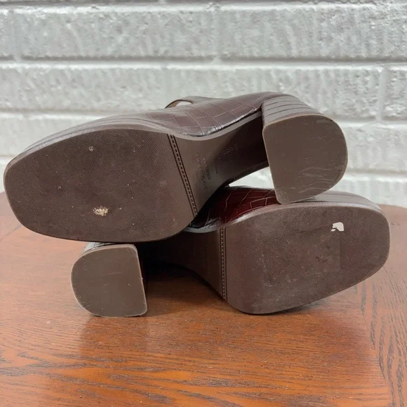 Sezane Monique High Mary Janes Brown Croco - Size 40 - Picture 9 of 10